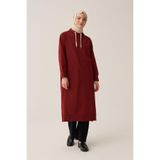 ALLDAY Bordo-Kapüşonlu Rahat Tunik