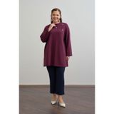 ALLDAY İnci İşlemeli Tunik, Kadın, Bordo, 50 Beden