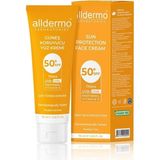 Alldermo Güneş Koruyucu Yüz Kremi 75 ml SPF 50 Tüm Cilt Tipleri İçin Renksiz Losyon