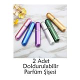 ALLEGORYA 2 ADET Mini Dolabilir Cep Küçük Boş Taşınabilir Parfüm Şişesi Kadın Parfüm Erkek Parfüm Şişesi