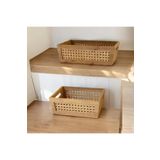 ALLEGRI 2'li Bambu Organizer Pinterest Model Banyo Mutfak Düzenleyici Ekmek Sepeti Saklama Kutusu