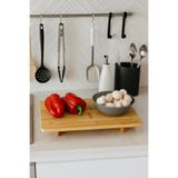ALLEGRI Bambu Ayaklı Sunumluk Yükseltici Stand Dikdörtgen Peynir Sunum Tabağı 24x36 CM