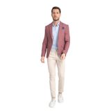 Allegrie Erkek Bordo Battal Büyük Beden Mono Yaka Desenli Dar Kesim Blazer Ceket Bordo 56