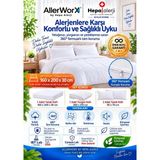 Allerworx Anti Alerjik Anti Akar Çift Kişilik Tam Koruma Seti 160x200x30 cm Yatak Yastık Yorgan Kılıflı %100 Pamuk Ömür Boyu Garantili - Beyaz - 160 x 200 cm