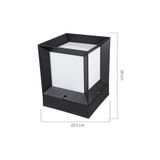 Alles 22.5 x 22.5 x 28 cm Siyah Kasa Set Üstü Küp Bahçe Armatürü Dış Mekan Aplik