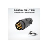 allestock Römork Fişi - 7 Pin - Erkek - 12V - -Somunlu Tip - Üniversal Traktör Karavan