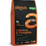 Alleva Natural Tavuklu & Balkabağı Düşük Tahıllı Orta Irk Yetişkin Köpek Maması 2 Kg