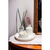 ALLEZA HOME Dekoratif Mini Vazo Fresh Soft Oda Kokusu Dekoratif Mum Yuvarlak Stantlı Set