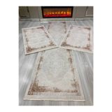 ALLGELSİN Yıkanabilir Halı Seti 3 'lü Yatak Odası Koridor Yolluk Takımı 2 Adet 80x150 1 Adet 80x300 Cm Koridor Halısı