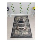 ALLGELSİN ZRH Yıkanabilir Kaymaz Taban Otomobil Figürlü Dijital Baskı Halı Dekoratif Araba Modelli Oturma odası Halısı Dot Taban Modern Halı 4m2 veya 6m2 seçeneklerinde