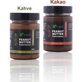 Allgreen Fıstık Ezmesi 2'li Paket (Kahve | Kakao) | Koruyucu Içermez, Şekersiz, Doğal - 650 gr