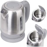 Allians 1800W 1.8l Lüks Çelik Su Isıtıcı Kettle, Şık ve Dayanıklı Tasarım - Ahşap - Beyaz