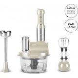 Allians 2000W Cam Mutfak Robotu Soft Cream Inox, Çok Fonksiyonlu ve Dayanıklı