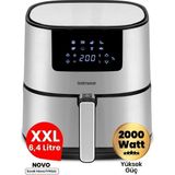 Allians 2000W Yüksek Güç Inox Xxl Dokunmatik Airfryer, Yağsız Sıcak Hava Fritözü - Amber