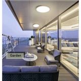 Allians 24W LED Panel Avize, 30CM, Beyaz Işık, Banyo ve Balkon Aydınlatması - Seçenek 1 - Ahşap - Beyaz