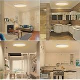 Allians 2'li 24W 6500K Buz Beyaz LED Tavana Işık, Modern ve Şık Aydınlatma - Seçenek 1 - Ahşap - Beyaz