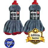 Allians 2’li Mikrofiber Mop Ucu Set, Geniş Yüzey Temizliği, Yedek Paspas Havlu - Altın - Gri - Seçenek 1