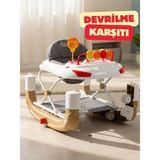 Allians 3 Kademeli Güvenli Yürüteç, Sallanmayan ve Dayanıklı Tasarım - Ahşap - Ceviz