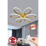Allians 3 Renk Plafonyer Kumandalı Gold Kasa Büyük LED Avize, Salon Papatya Modeli - Seçenek 1 - Altın
