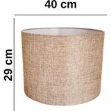 Allians 40 cm Silindir Lambader Şapkası, Modern ve Şık Tasarım, Ev ve Ofis Aydınlatması - Seçenek 1 - Ahşap - Ceviz