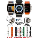 Allians 49MM Ultra Akıllı Saat +7 Kordon, Kırılmaz Cam ve Kılıf Hediye Set - Seçenek 1 - Altın - Gümüş - Bakır