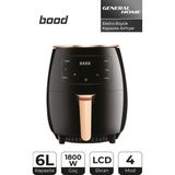 Allians 6l Airfryer 1800W LCD Ekranlı, 4 Modlu, Geniş Kapasiteli Fritöz - Ahşap