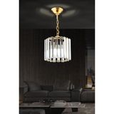 Allians Altıgen Kristal Taşlı Sarkıt Avize 18CM, Salon, Mutfak, Hol ve Oda Dekoru - Seçenek 1 - Altın