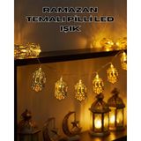 Allians Altın Renk Fener Figürlü LED Ramazan Işıkları, Süsleme ve Dekorasyon - Seçenek 1