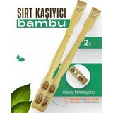 Allians Bambu Sırt Kaşıma Aleti Seti, Rahatlatıcı ve Doğal Masaj Deneyimi - Ahşap - Bej