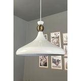 Allians Beyaz Eskitme Şapka Avize, Salon, Mutfak, Cafe, Butik Aydınlatma - Seçenek 1 - Ahşap - Beyaz