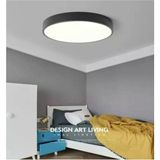 Allians Büyük Boy 24W Siyah Metal Tavan LED Panel Armatür 6500K Beyaz Işık - Seçenek 1 - Ahşap