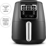 Allians Çift Fonksiyonlu 2'si 1 Arada Konuşan Airfryer Fritöz, Siyah Chrome - Ahşap - Bej