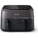 Allians Çift Hazneli Airfryer 3l+6l, 2750W, NA350/00, 5 Yıl Garantili - Altın - Gri