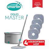 Allians Çift Taraflı Mikrofiber Mop Seti, Temizlik ve Kirli Su Ayırma Özellikli - Cappuccino - Seçenek 1