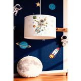 Allians Çocuk Odası Astronot Desenli Modern Avize, Uzay Temalı Aydınlatma - Seçenek 1 - Ahşap - Beyaz