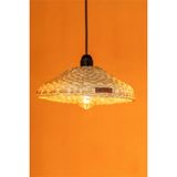 Allians Doğal Hasır Sarkıt Avize, 29X10 Cm, E27 Uyumlu, Bohem ve Rustik Dekorasyon - Seçenek 1 - Ahşap - Bej