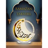 Allians Döner Tarih Ramazan Hilal Takvim, Masa Üstü Dekoratif, 30CM Islami Hediyelik - Ahşap - Beyaz - Seçenek 1