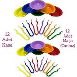 Allians Eğitici Montessori Aktarma ve Kase Cımbız Maşa Seti 24 Parça - Seçenek 1