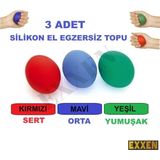 Allians El Bilek ve Parmak Güçlendirme Topları, 3'lü Set, Egzersiz Aleti - Açık Bej