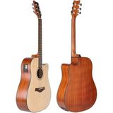 Allians Elektro Akustik Gitar, Cutaway Tasarımı, Profesyonel Ses Kalitesi - Ahşap - Beyaz - Seçenek 1