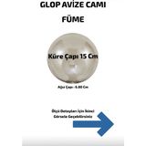 Allians Füme Renkli 15 cm Cam Avize Glop Aydınlatma, Fanus ve Yedek Cam Seçeneği - Seçenek 1 - Altın - Gri