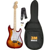 Allians Hss Manyetik Elektro Gitar Gigbag Kılıf ve Askı Seti - Açık Bej - Seçenek 1