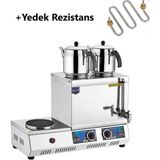 Allians K34 40 Model Elektrikli Çay Kazanı 28 Lt, Çift Demlikli, Yedek Rezistanslı - Altın