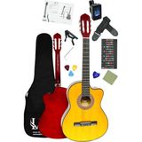 Allians Klasik Gitar 4/4 Sap Ayarlı Kesik Kasa Full Set, Müzik Tutkunları Için - Seçenek 1 - Altın