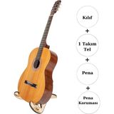 Allians Klasik Gitar DNZ375 Seti: Tel, Pena ve Kılıf Hediyeli, Müzik Keyfi - Ahşap - Ceviz - Seçenek 1
