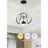 Allians Modern 3 Renk LED Avize, Salon ve Mutfakta Şık Aydınlatma Alternatifi - Seçenek 1 - Ahşap