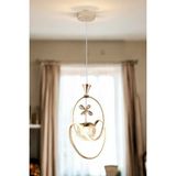 Allians Modern 3 Renk Sarkıt LED Avize, Kelebek Taşlı, Gold Kaplama - Seçenek 1 - Altın