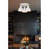 Allians Modern 3'lü Plafonyer Avize, Beyaz, Çoklu Kullanım, Şık ve Fonksiyonel - Seçenek 1 - Ahşap - Beyaz