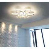 Allians Modern 60 cm Beyaz Papatya LED Avize, Şık ve Aydınlatıcı Tasarım - Seçenek 1 - Ahşap - Beyaz