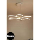 Allians Modern Beyaz Sarkıt LED Avize, Salon ve Mutfak Için Şık Aydınlatma - Seçenek 1 - Ahşap - Beyaz